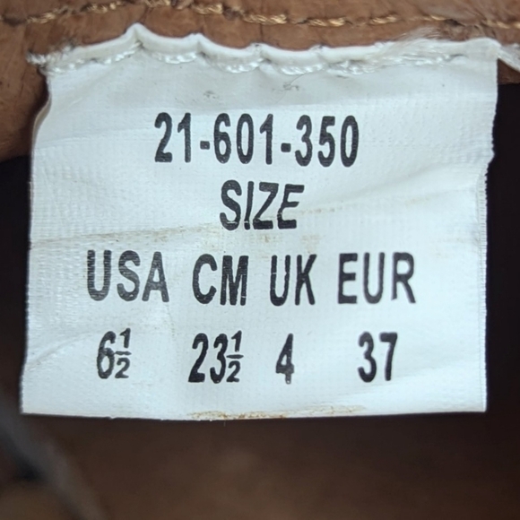 Roper Performance tan brown leather slip on clogs loafers ostrich womens sz 6.5 - Picture 9 of 10